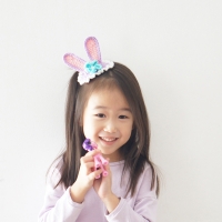 Girl Hair Clip Bunny Stella Lou Stand Crochet (GHP9455)